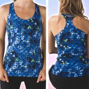 LULULEMON Cool Racerback Sz 6 Windy Blooms Saphire Blue Multi